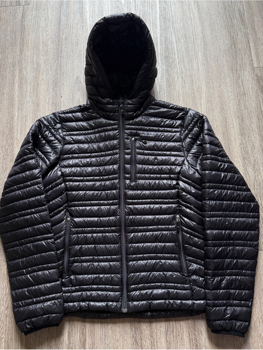 Patagonia Ultralight Down Hooded Puffer Jacket Womens Small / Medium Black Hoody